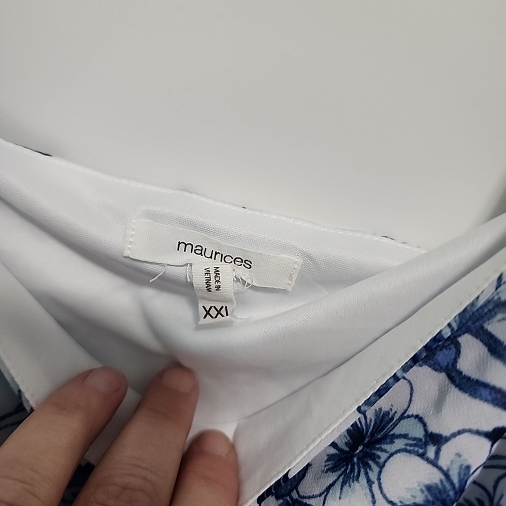 Maurices Navy and White Floral Midi Dress - Picture 3 of 5